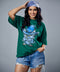 Angry Owl Printed Oversized Tshirt